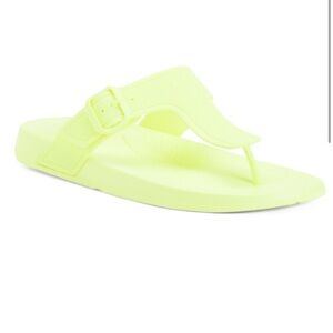 FitFlop iQushion adjustable buckle sandals electric yellow NIB